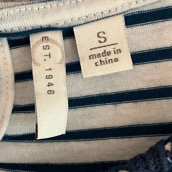 Est. 1946 Sleeveless Nautical Stripe Tank Top with Lace Detail – Size Small - Picture 2 of 7